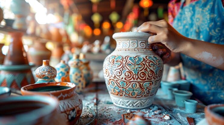 خرید گلدان میناکاری